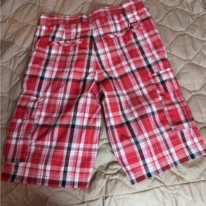 SOUTHPOLE Boys Bermuda Plaid Shorts Size 12 Pants Jeans RED BLACK WHITE